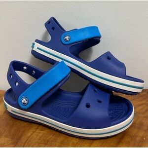 Crocs Crocband Blue on Bright Blue Unisex Boy Sandals With Velcro Straps